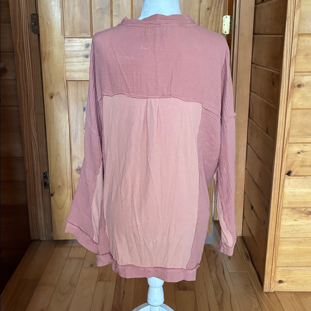 Gauzy cotton beachy Laggenlook oversized jacket - Picture 6 of 9